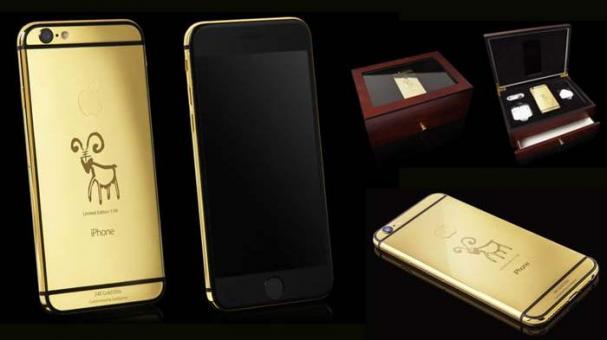 iPhone 6 Edisi Tahun Baru Kambing Dilapisi Emas Dan Ukiran Kambing